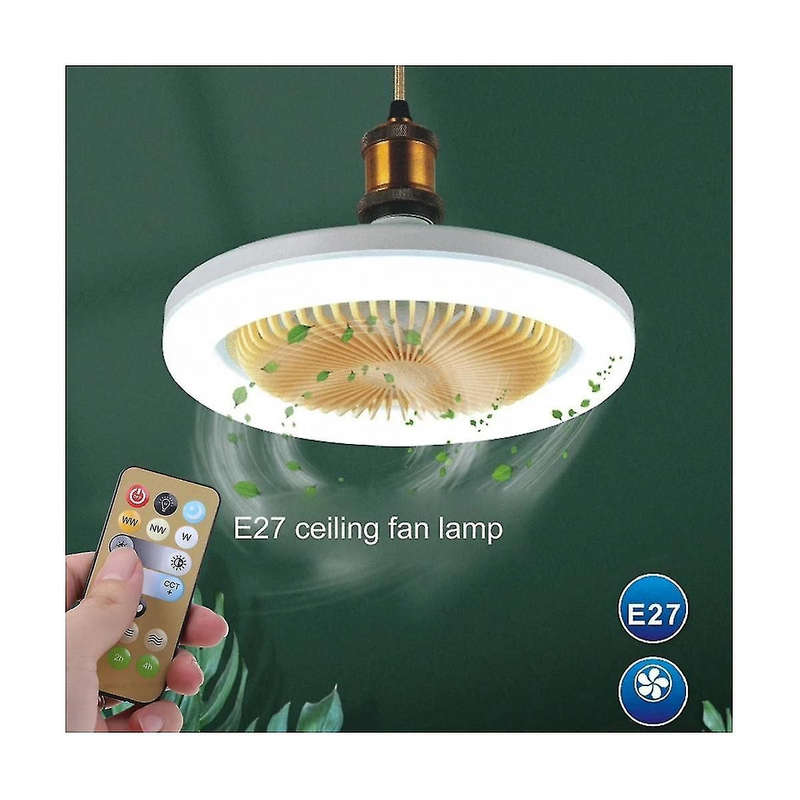 LED Multifunctional Ceiling Fan Ceiling Light White E27