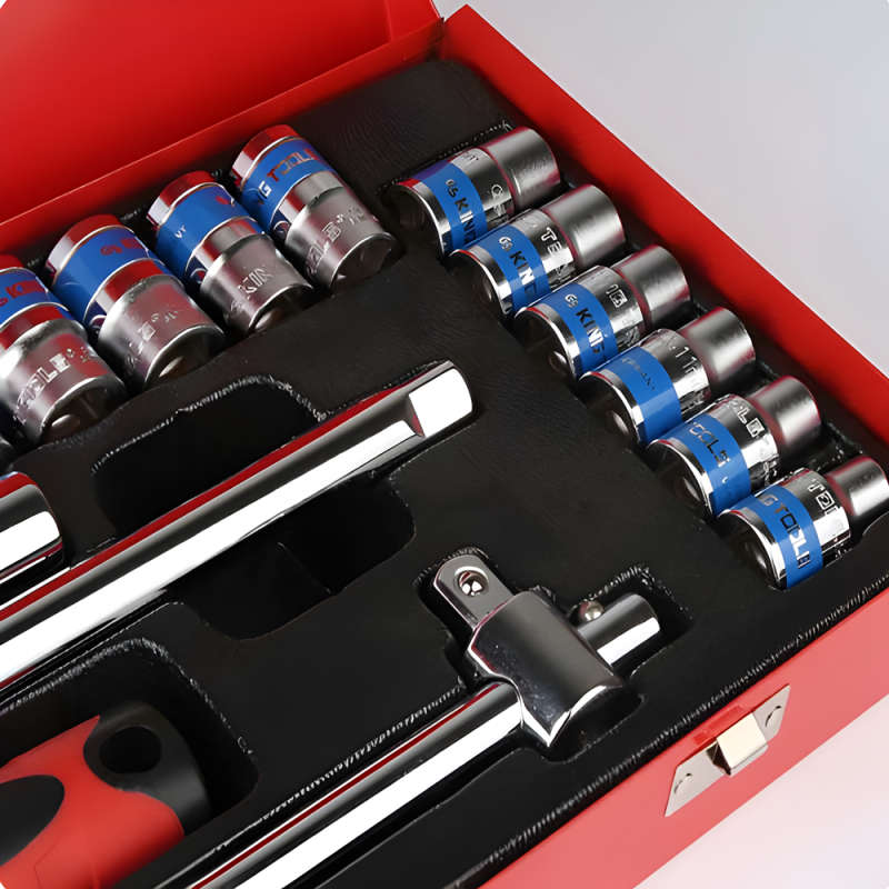 24Pcs 1/2inch DR Chrome Vanadium Socket Tool Kit Set