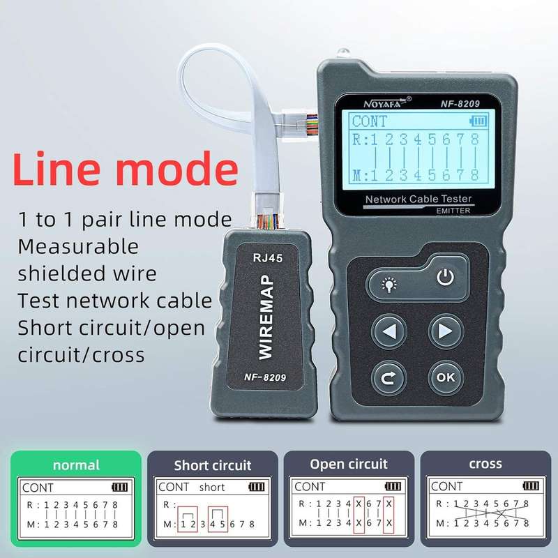 NF-8209 Network Cable Tester with PoE Wire Tracker CAT5e CAT6 CAT6a Cable