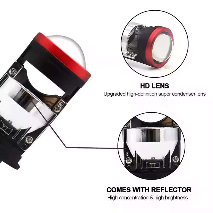 2pcs H4 LED Projector Mini Lens Headlight Bulbs(SCRATCH MARKS ON PLUGS FOR TESTING ONLY-NEW)