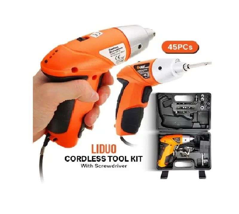 45Pcs 4.8V Rechargeable Electric Cordless Screwdriver Drill Set