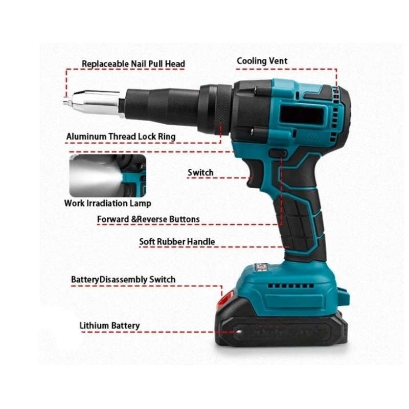 Compact Cordless Electric Rivet Nut Gun