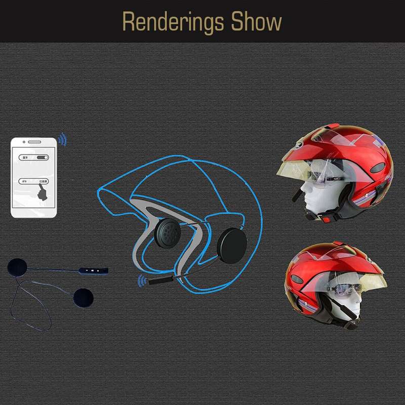 Motorbike Intercom Helmet Wireless Bluetooth Headset Hands-Free Function