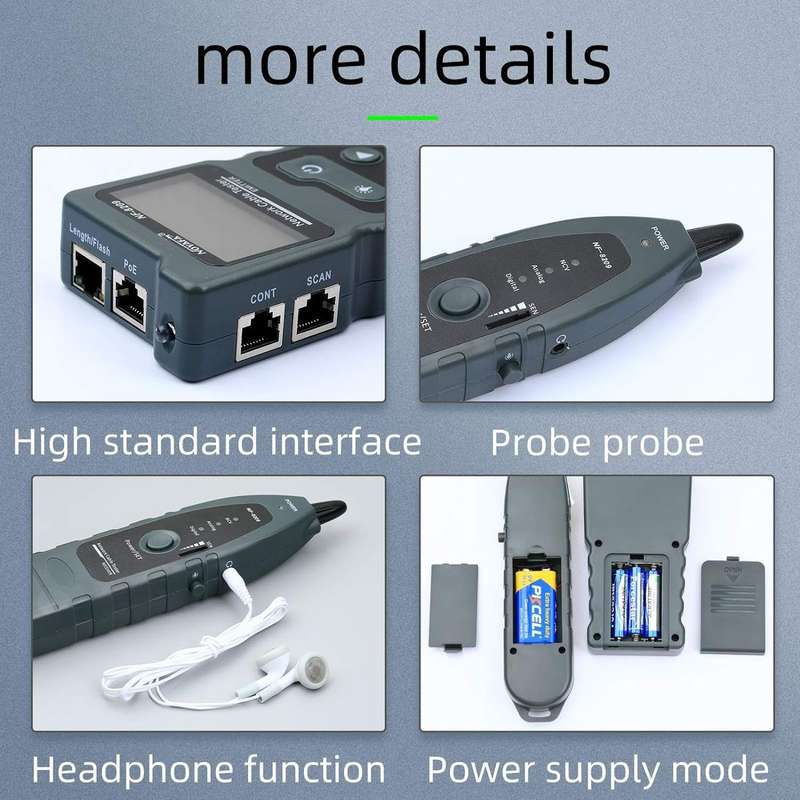 NF-8209 Network Cable Tester with PoE Wire Tracker CAT5e CAT6 CAT6a Cable