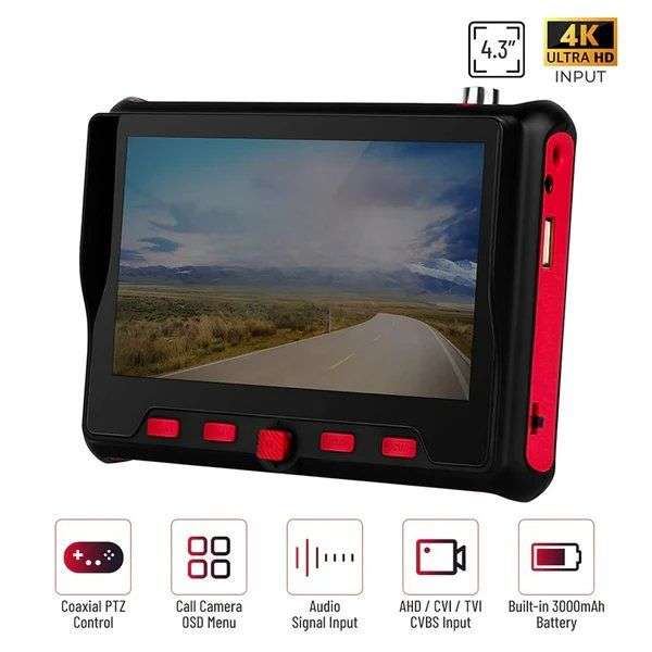 4.3 Inch HD CCTV Camera Tester 4 In 1 - CVBS, AHD, CVI & TVI Tester