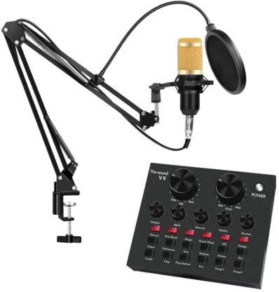 ANDOWL Mic8 Audio Card Microphone Sound Card Set