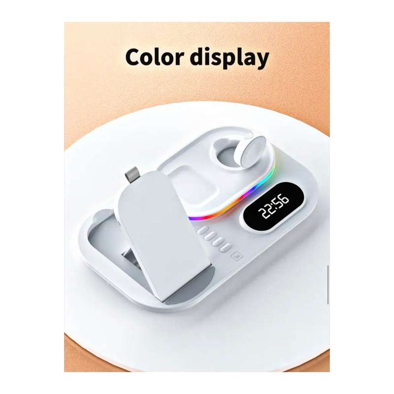 30W 4-In-1 Wireless Charging Station Dock & Type-C To Usb Power Cable - White