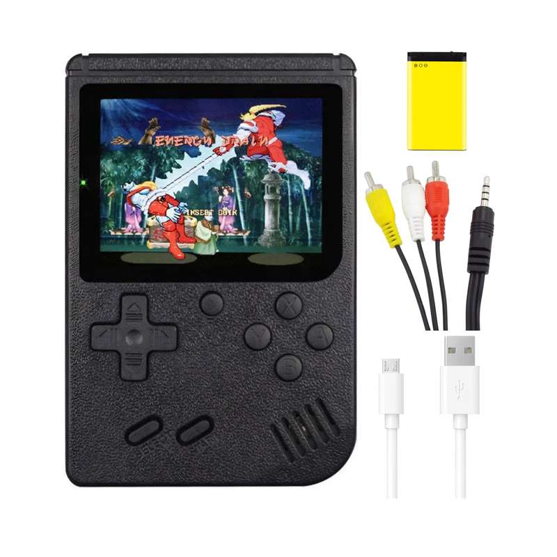 400-IN-1 Portable Handheld Retro Game Console Micro USB & Cable & Battery(BLACK)