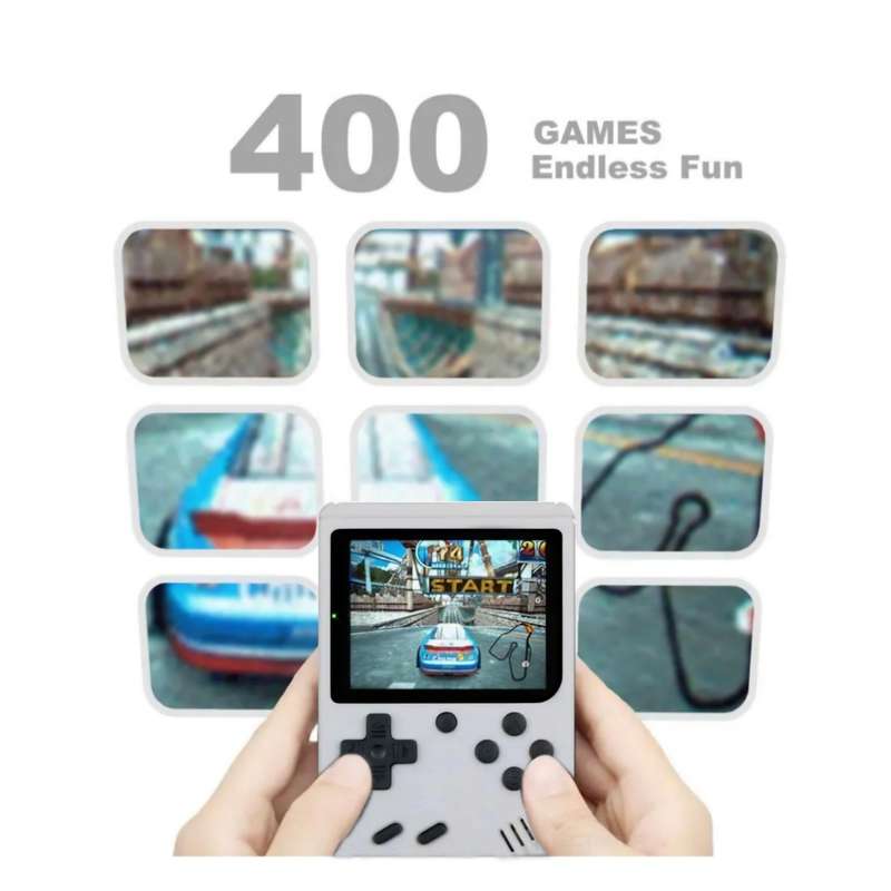 400-IN-1 Portable Handheld Retro Game Console Micro USB & Cable & Battery(WHITE)