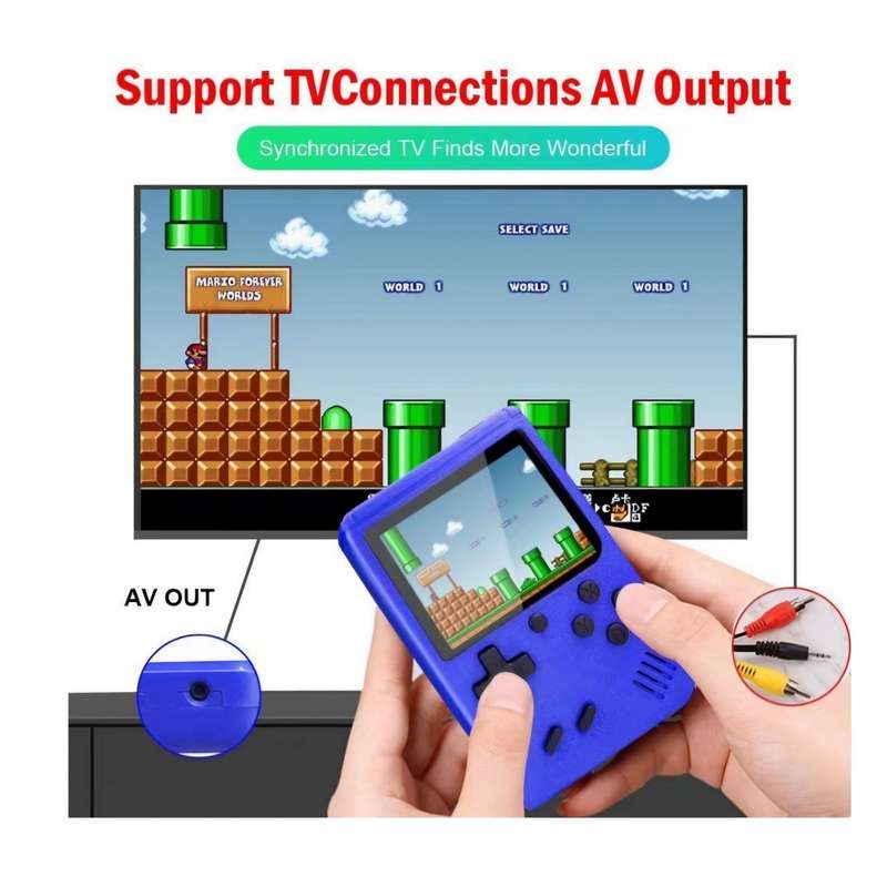 400-IN-1 Portable Handheld Retro Game Console Micro USB & Cable & Battery(BLUE)
