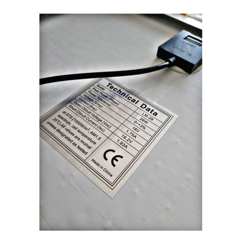 28w High Efficiency Solar Panel-DC Plug(No Bracket Included)