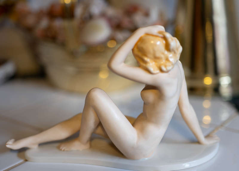 Porcelain Figurine - Gerhard Bochmann for Alka Bavaria  Reclining Nude, c. 1950s