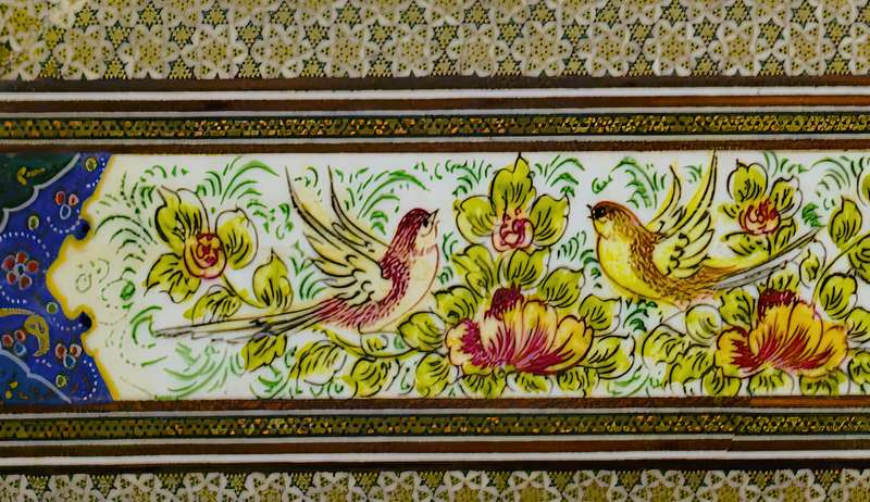 Stunning Eastern Mirror in Delicately Painted Frame