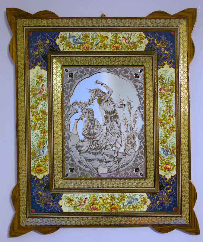 Stunning Eastern Mirror in Delicately Painted Frame