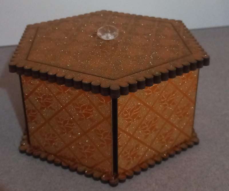 Orange Rose hexagon gift box 150x150x70