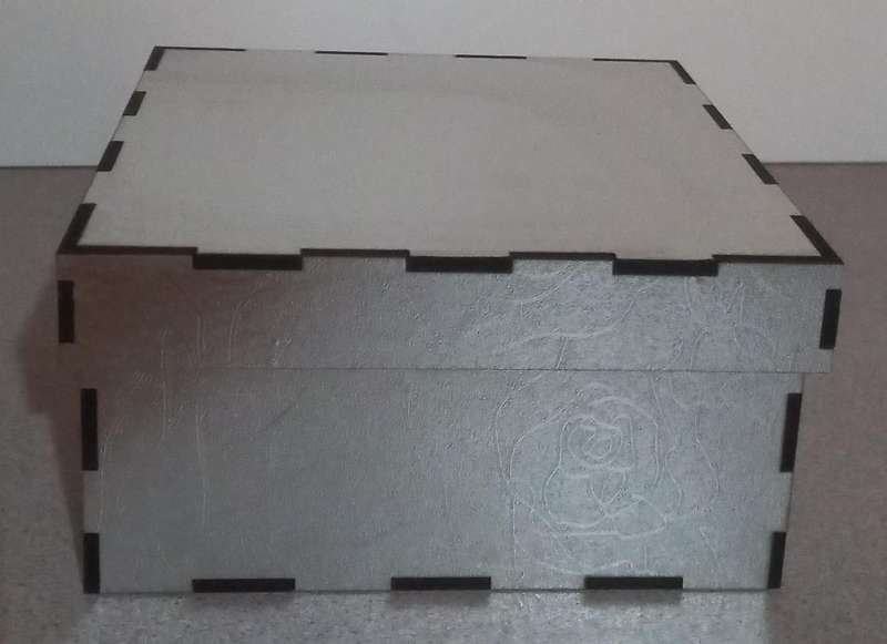 Silver rose gift box square 200x200x100
