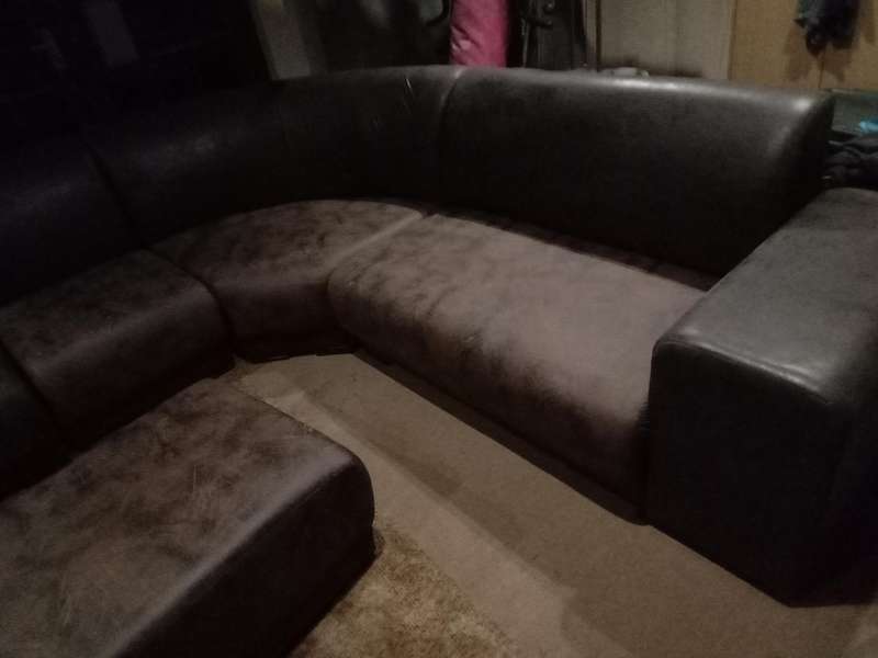 5 Pce Cappucino Corner Lounge Suite With Ottoman