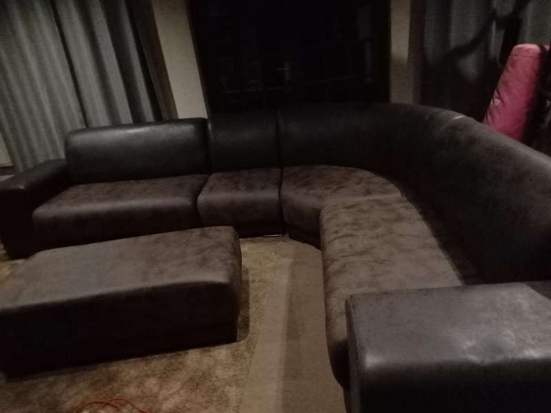 5 Pce Cappucino Corner Lounge Suite With Ottoman