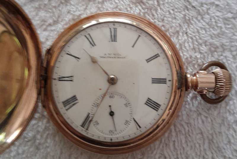 1888 Waltham Full Hunter 14 ct gold plated pocket Watch