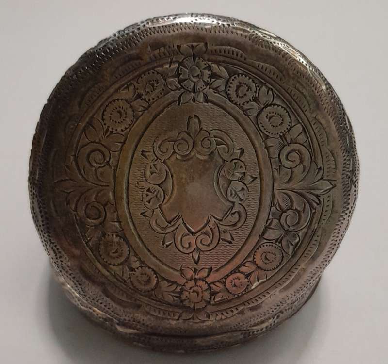 Vintage silver casing decorative and ornate swiss made pocket watch