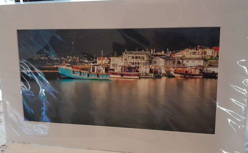 Kalk Bay Harbour Gicle'e mat board mounted photo