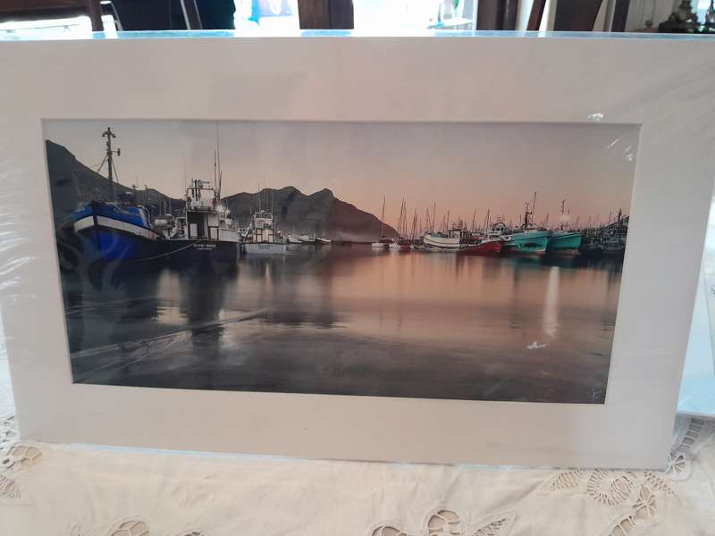 Dawn Tide, Hout Bay Harbour Gicle'e Mat board mounted photo 16 x 8"
