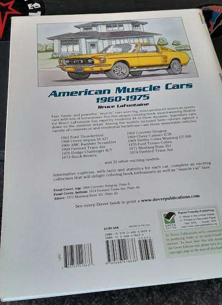 American Muscle Cars 1960-1975 Colouring in book-Bruce LaFontaine
