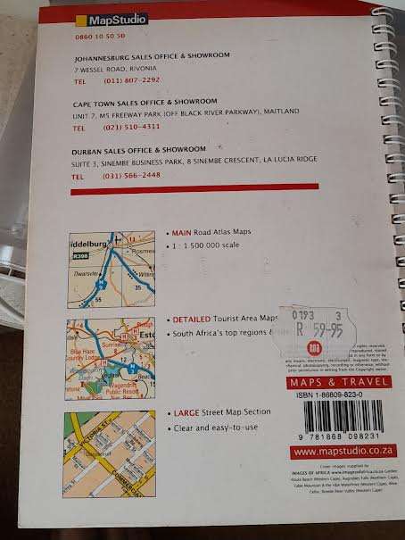 Glovebox Road Atlas South Africa-Mapstudio