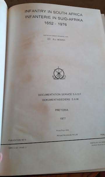 Infantry in South Africa 1652-1976-Capt RJ Bouch