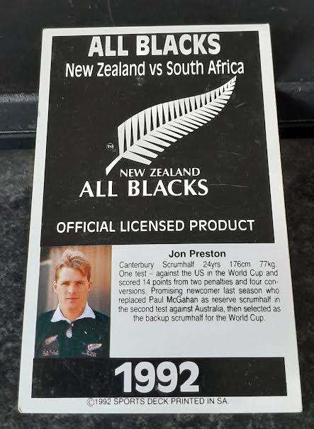 Sports Deck Rugby Card Jon Preston