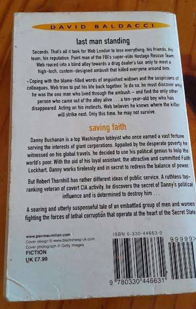 Last man standing & Saving Faith-David Baldacci