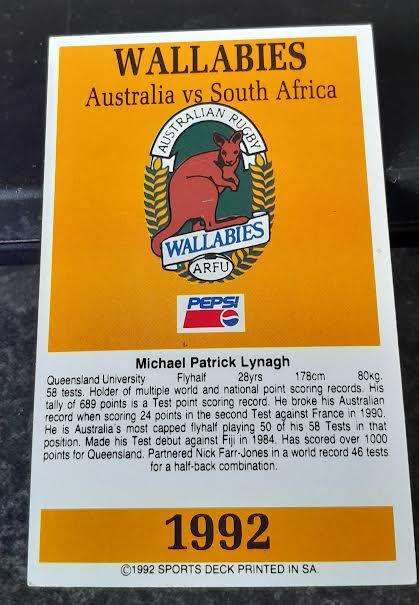 Sports Deck Rugby Card Michael Lynagh