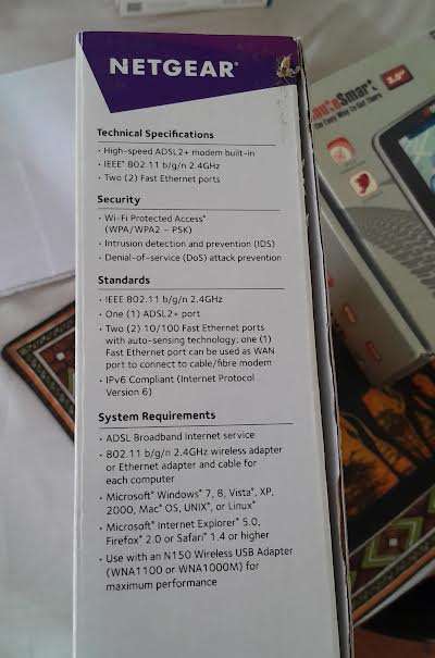 Netgear N150 WiFi DSL Modem Router