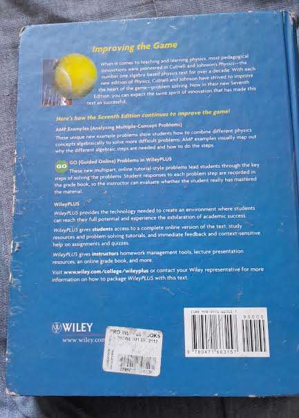 Physics 7th Edition-Cutnell&Johnson Hardcover