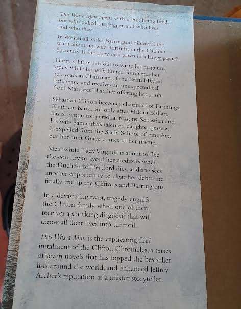 This was a man-Jeffrey Archer( Hardcover)