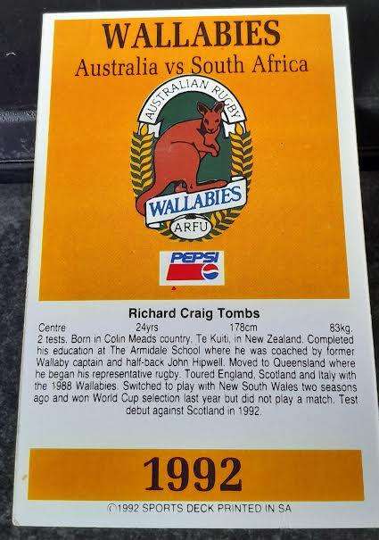 Sports Deck Rugby Card Richard Tombs