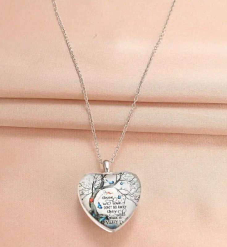 Memorial keepsake Necklace With heart pendant