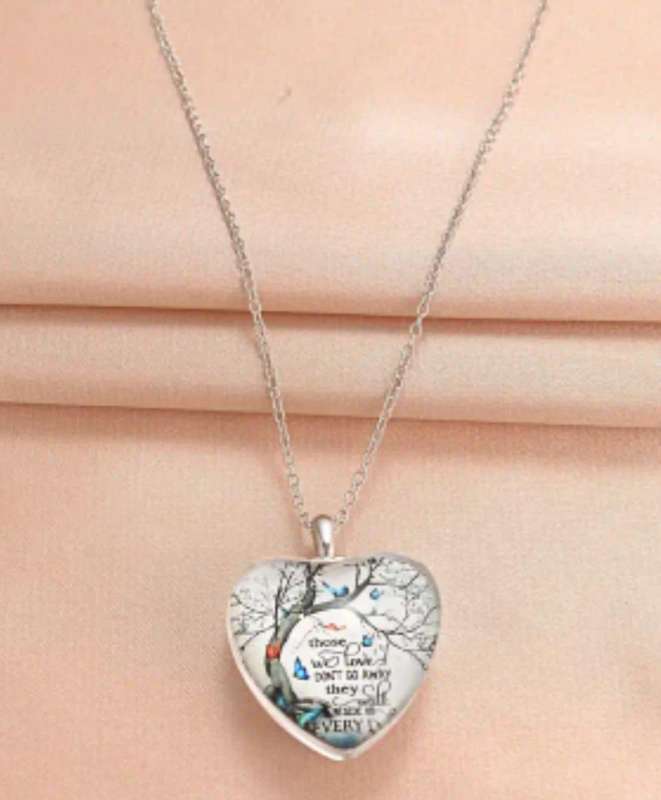 Memorial keepsake Necklace With heart pendant