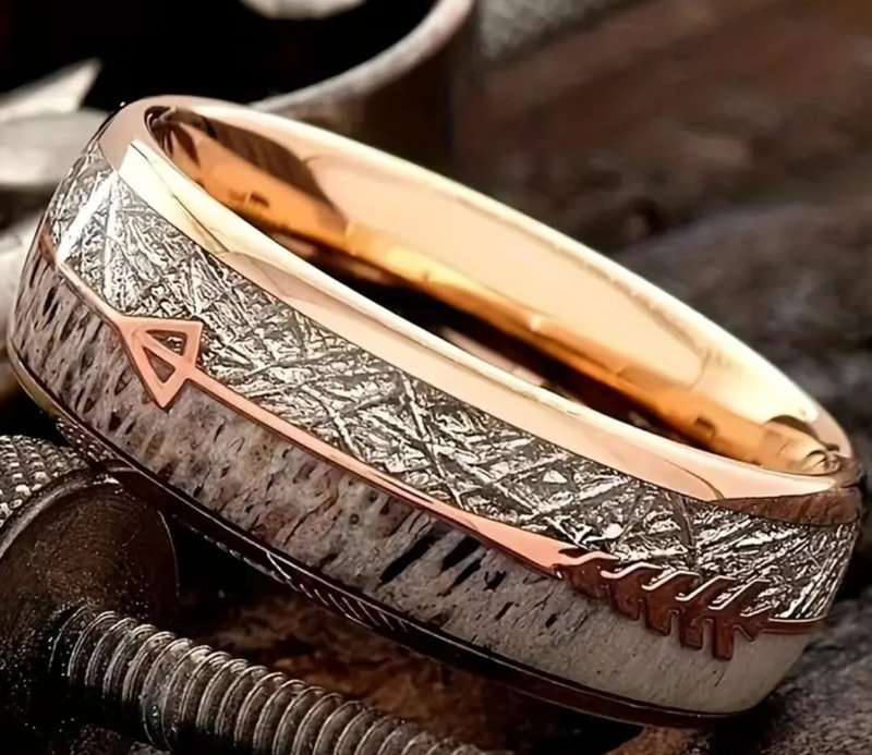 Titanium Arrow Men's Wedding Ring Size Y