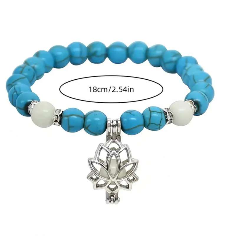 Glow In Dark Bohemian Style Turquoise Beaded Bracelet