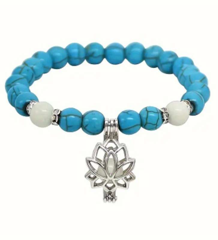 Glow In Dark Bohemian Style Turquoise Beaded Bracelet