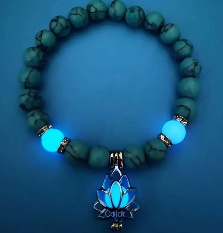 Glow In Dark Bohemian Style Turquoise Beaded Bracelet