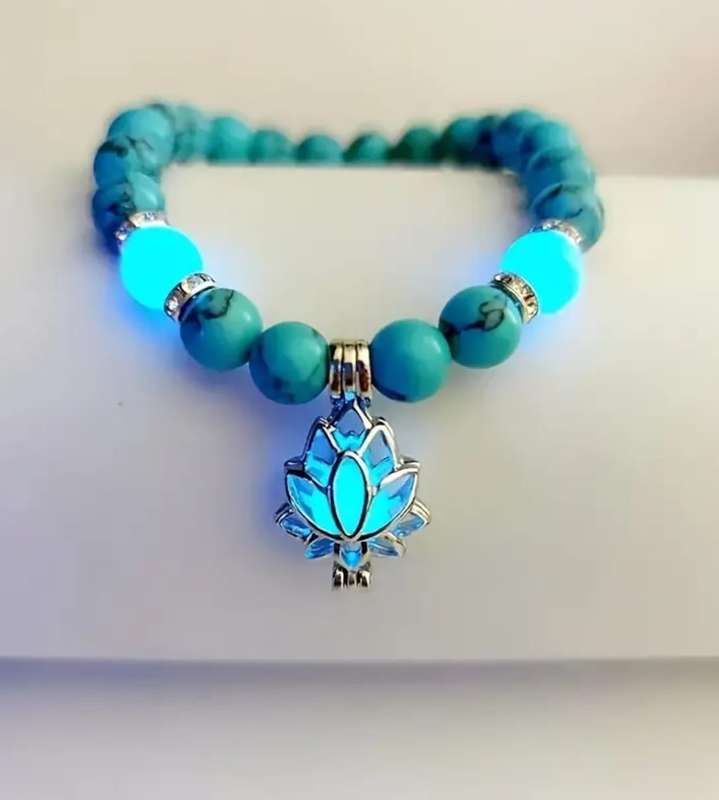 Glow In Dark Bohemian Style Turquoise Beaded Bracelet