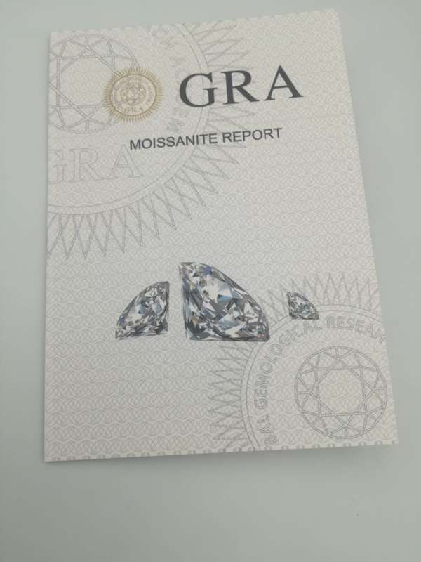 Genuine Moissanite Sterling Silver Ring Size R