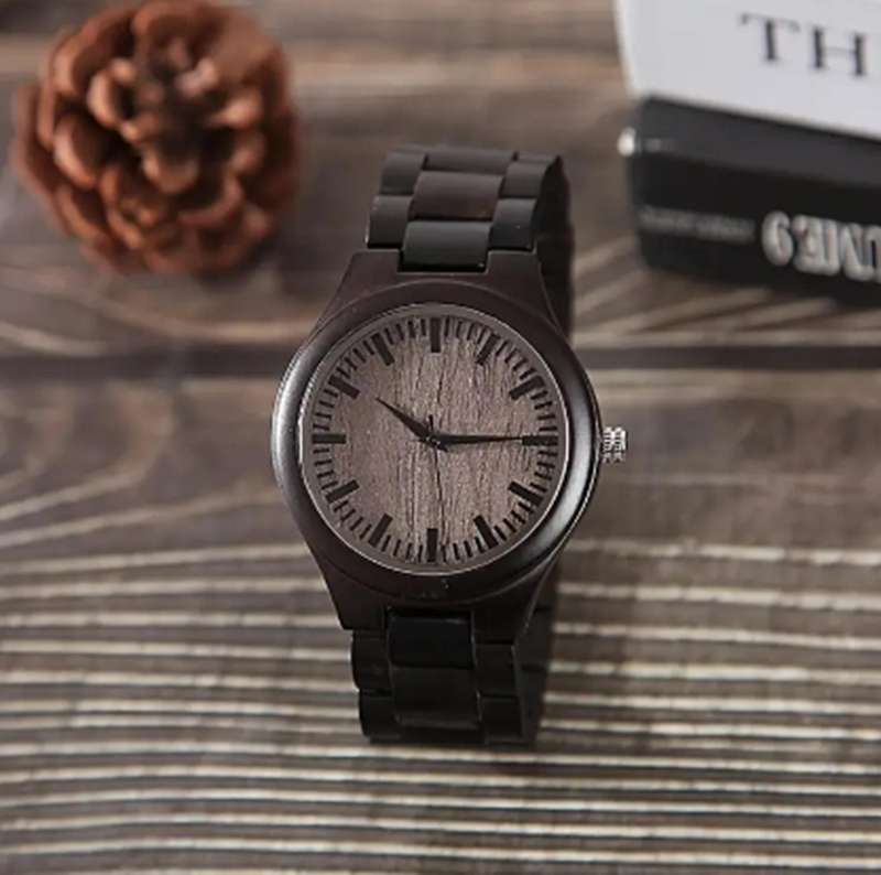 Mens Coffee - Stained Vintage Wood Watch