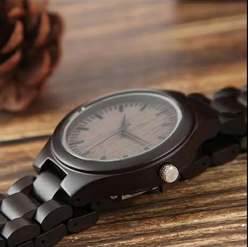 Mens Coffee - Stained Vintage Wood Watch