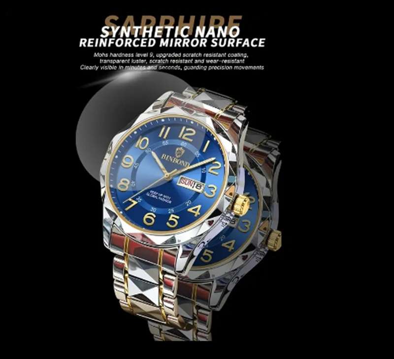 BinBond Golden Mens watch