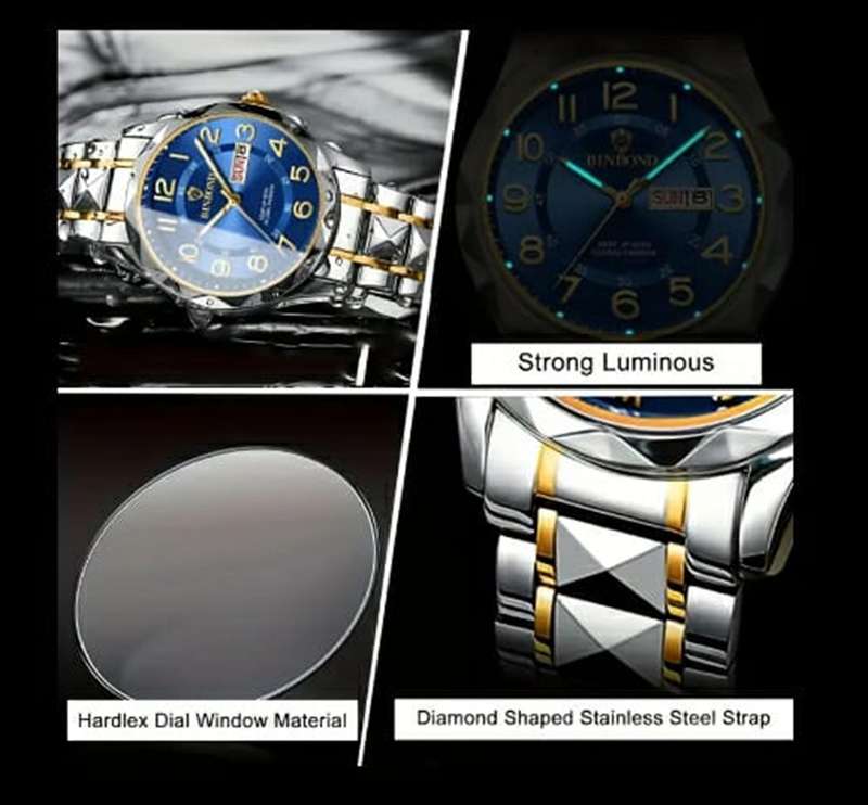 BinBond Golden Mens watch
