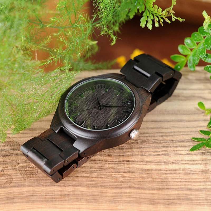 Mens Coffee - Stained Vintage Wood Watch with Gift Box