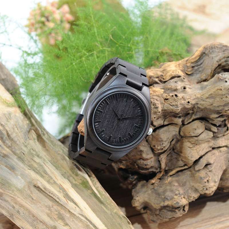 Mens Coffee - Stained Vintage Wood Watch with Gift Box